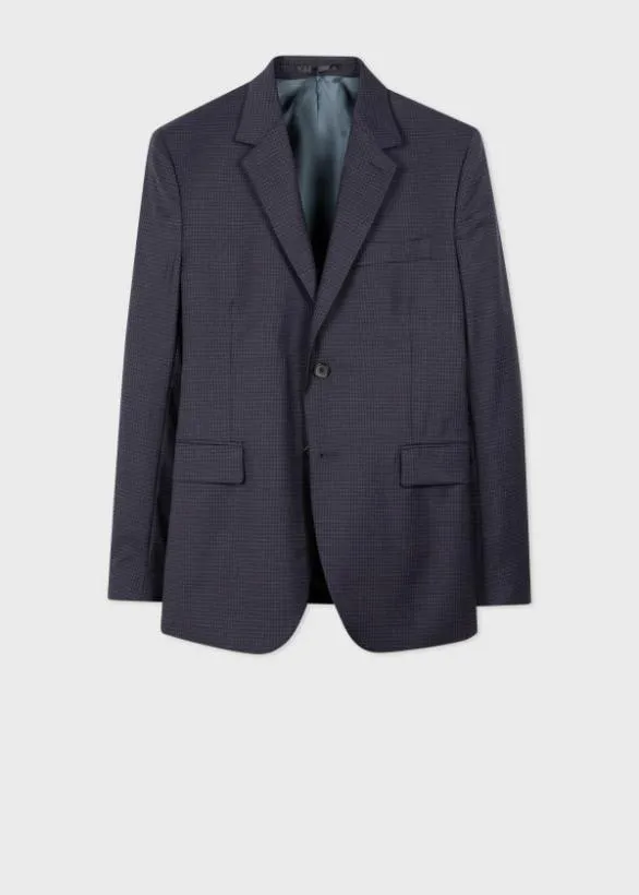Paul Smith Blazers Wool TwoButton Check Blazer Dark Navy 8211 Mens