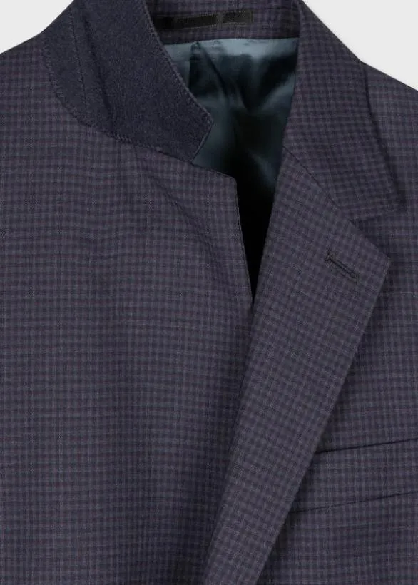 Paul Smith Blazers Wool TwoButton Check Blazer Dark Navy 8211 Mens
