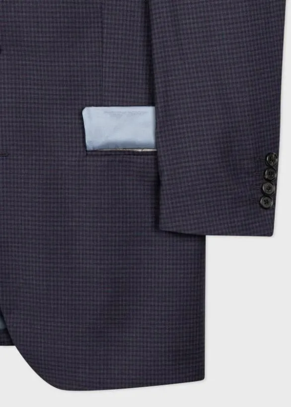 Paul Smith Blazers Wool TwoButton Check Blazer Dark Navy 8211 Mens