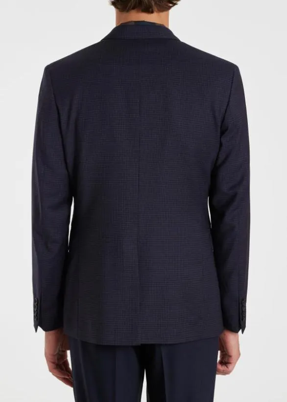 Paul Smith Blazers Wool TwoButton Check Blazer Dark Navy 8211 Mens