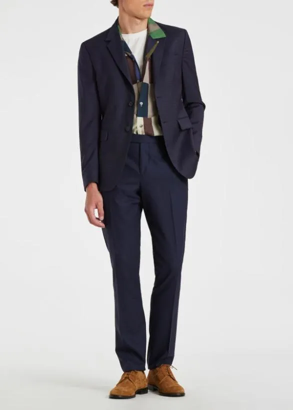 Paul Smith Blazers Wool TwoButton Check Blazer Dark Navy 8211 Mens
