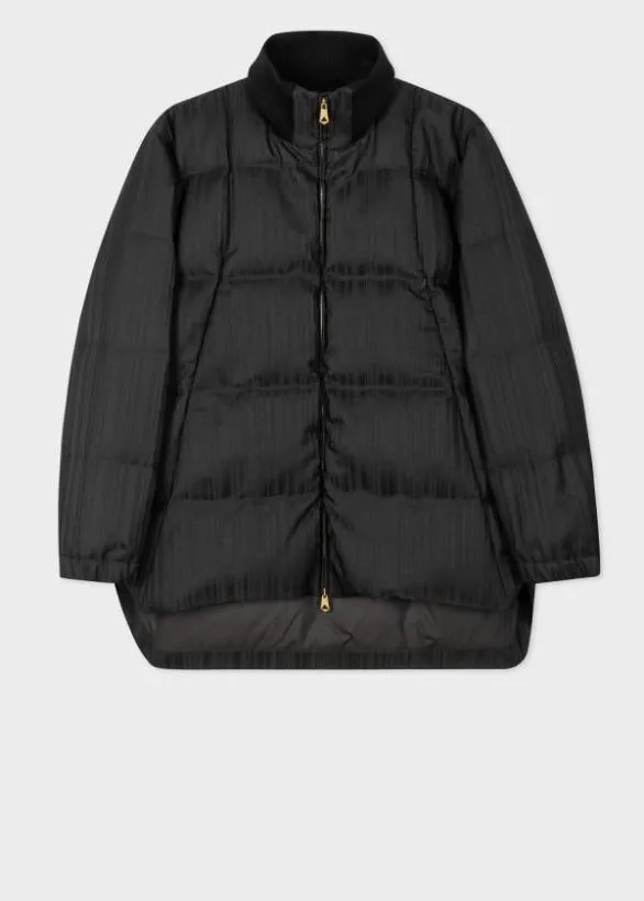 Paul Smith Coats and Jackets 039Shadow Stripe039 Down Coat Black 8211 Mens