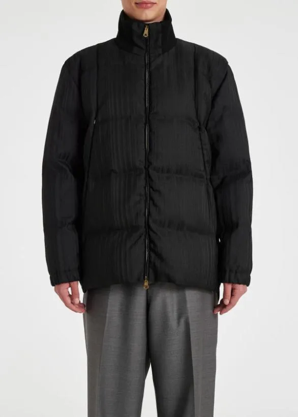 Paul Smith Coats and Jackets 039Shadow Stripe039 Down Coat Black 8211 Mens