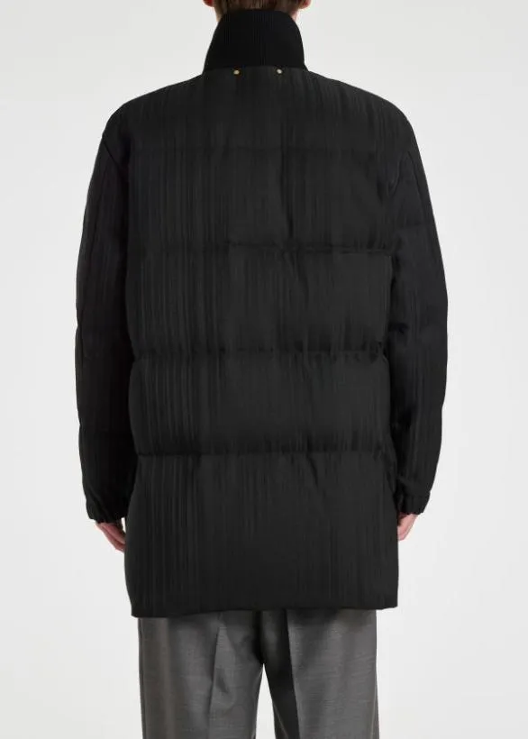 Paul Smith Coats and Jackets 039Shadow Stripe039 Down Coat Black 8211 Mens