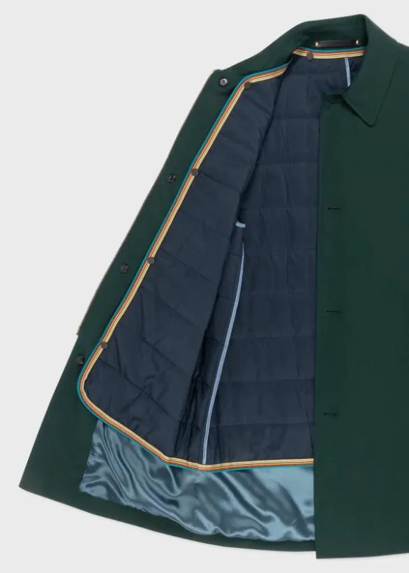 Paul Smith Coats and Jackets 039Storm System039 Wool Mac With Detachable Gilet Dark Green 8211 Mens