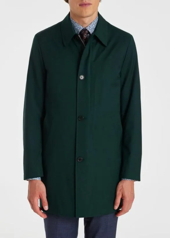 Paul Smith Coats and Jackets 039Storm System039 Wool Mac With Detachable Gilet Dark Green 8211 Mens