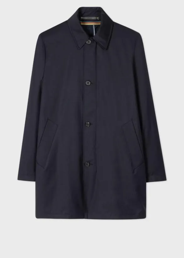 Paul Smith Coats and Jackets 039Storm System039 Wool Mac With Detachable Gilet Navy 8211 Mens