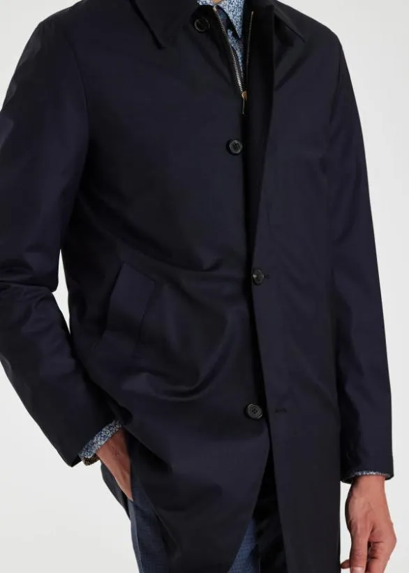 Paul Smith Coats and Jackets 039Storm System039 Wool Mac With Detachable Gilet Navy 8211 Mens