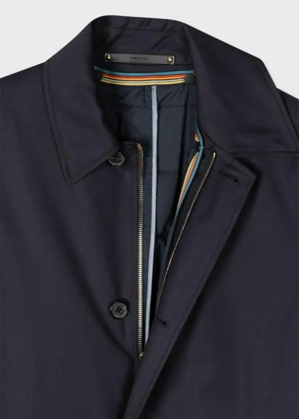 Paul Smith Coats and Jackets 039Storm System039 Wool Mac With Detachable Gilet Navy 8211 Mens