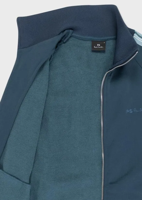 Paul Smith Coats and Jackets CottonBlend Track Top Blue 8211 Mens