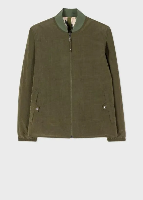 Paul Smith Coats and Jackets Ripstop Reversible Bomber Jacket Green 8211 Mens