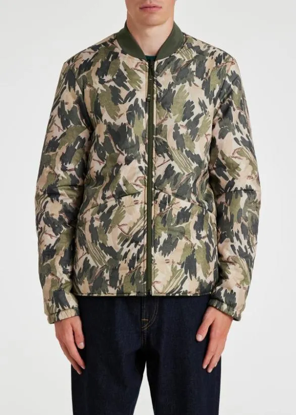 Paul Smith Coats and Jackets Ripstop Reversible Bomber Jacket Green 8211 Mens