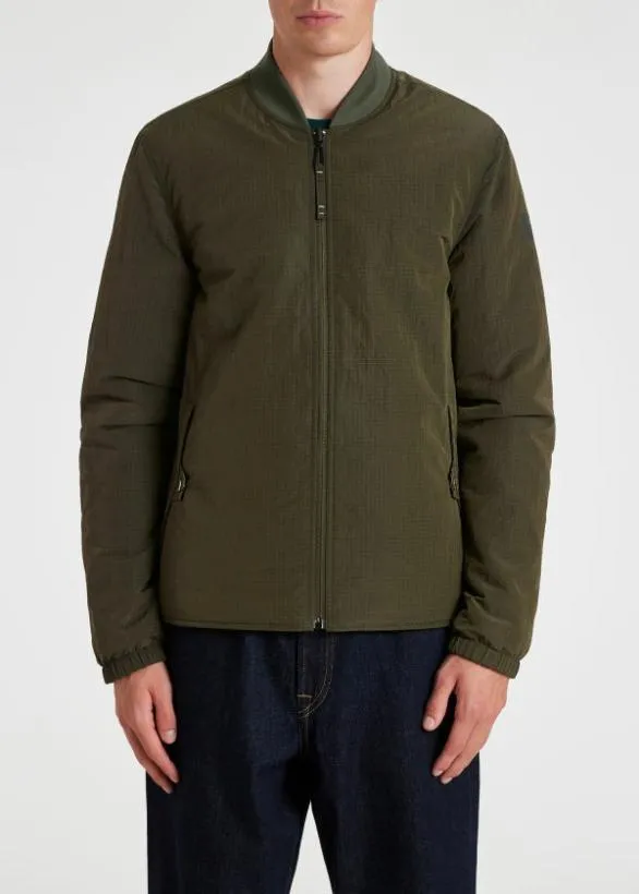 Paul Smith Coats and Jackets Ripstop Reversible Bomber Jacket Green 8211 Mens