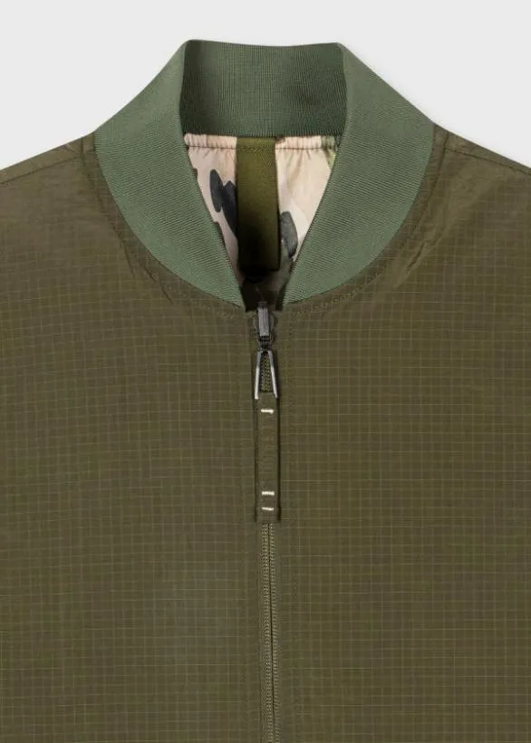 Paul Smith Coats and Jackets Ripstop Reversible Bomber Jacket Green 8211 Mens
