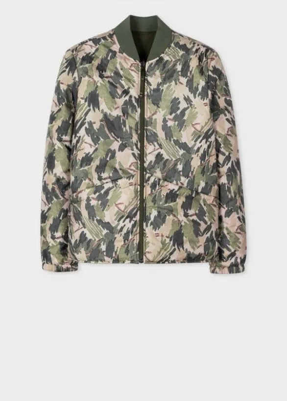 Paul Smith Coats and Jackets Ripstop Reversible Bomber Jacket Green 8211 Mens