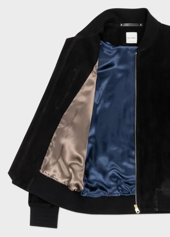 Paul Smith Coats and Jackets Suede Bomber Jacket Black 8211 Mens