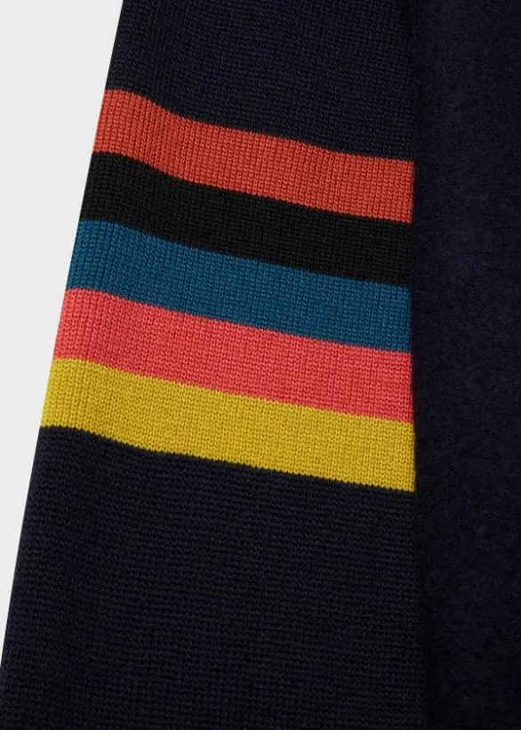 Paul Smith Coats and Jackets Wool 039Artist Stripe039 Arm Bomber Jacket Navy 8211 Mens