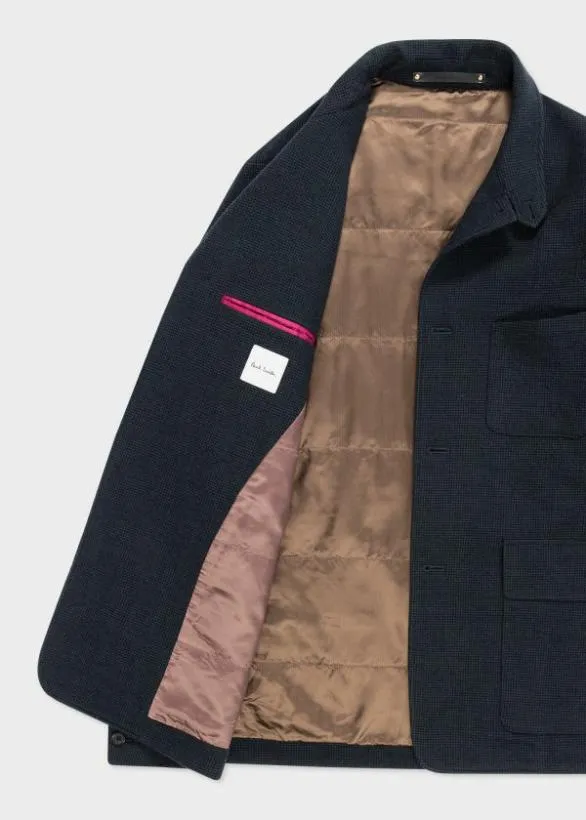 Paul Smith Coats and Jackets WoolBlend Seersucker Wadded Jacket Dark Green 8211 Mens