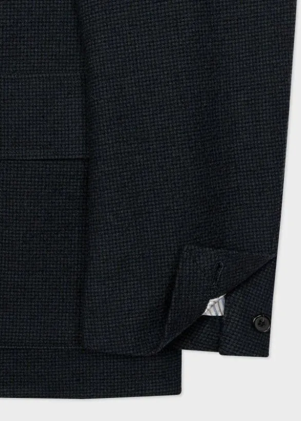 Paul Smith Coats and Jackets WoolBlend Seersucker Wadded Jacket Dark Green 8211 Mens