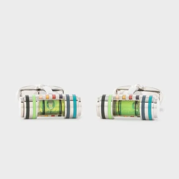 Paul Smith Cufflinks 039Artist Stripe039 039Spirit Level039 Cufflinks Silver 8211 Mens