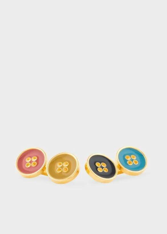 Paul Smith Cufflinks Double Button Linked Cufflinks Multicolour 8211 Mens