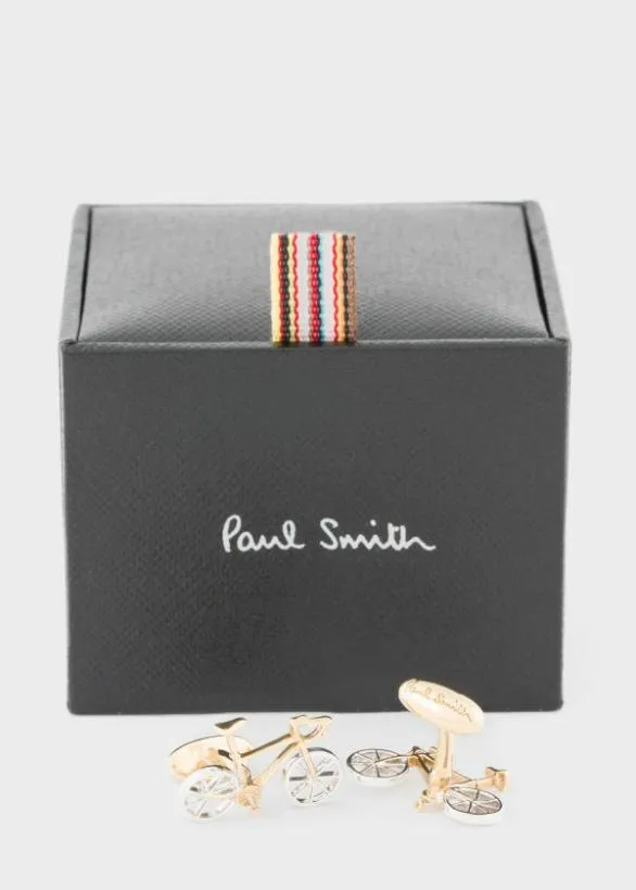 Paul Smith Cufflinks Racing Bicycle Cufflinks Gold 8211 Mens