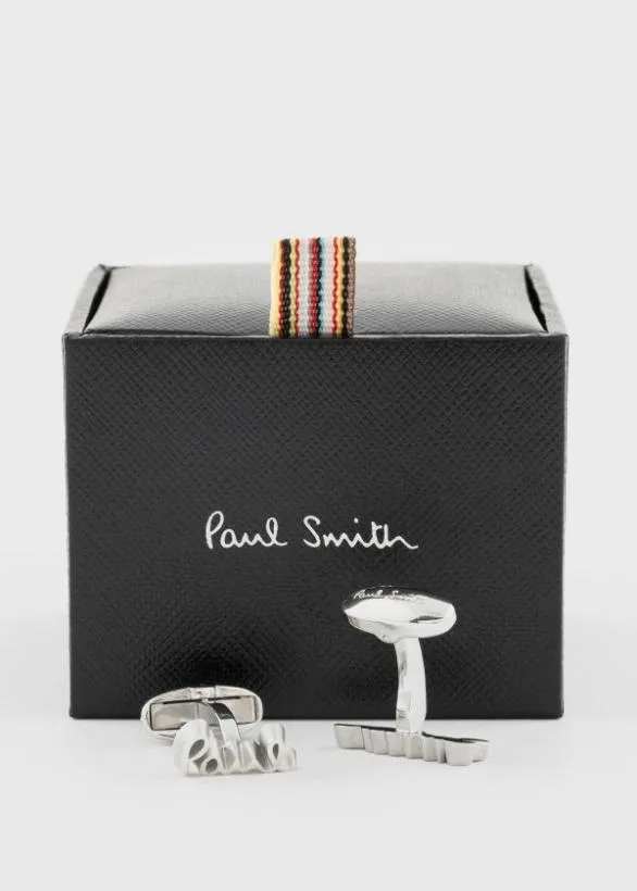 Paul Smith Cufflinks Silver Logo Cufflinks Silver 8211 Mens