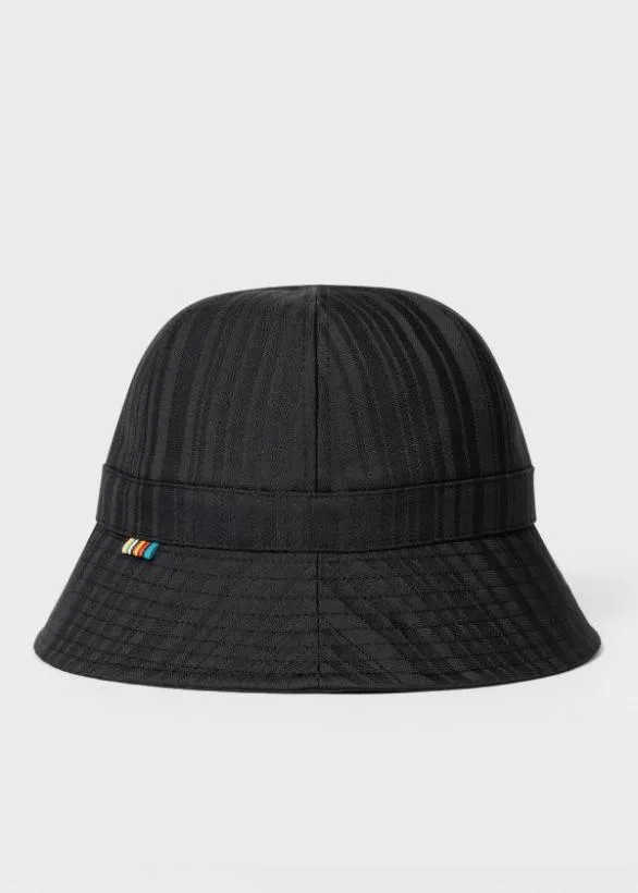Paul Smith Hats and Gloves 039Shadow Stripe039 Bucket Hat Black 8211 Mens