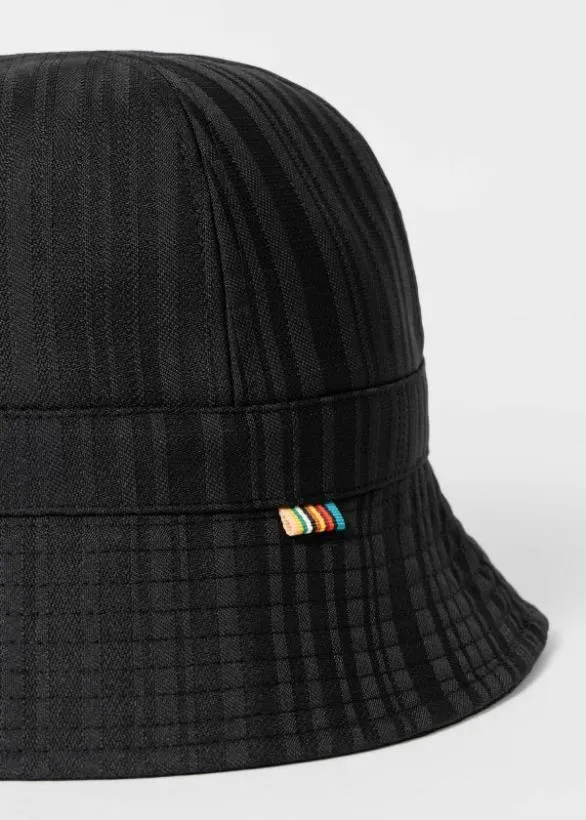 Paul Smith Hats and Gloves 039Shadow Stripe039 Bucket Hat Black 8211 Mens