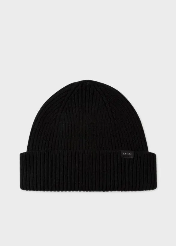 Paul Smith Hats and Gloves CashmereBlend Beanie Hat Black 8211 Mens