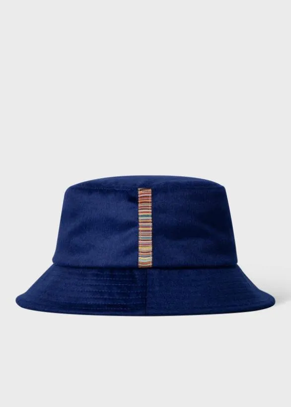 Paul Smith Hats and Gloves CashmereBlend Bucket Hat Blue 8211 Mens