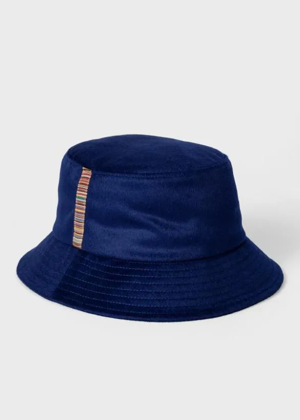Paul Smith Hats and Gloves CashmereBlend Bucket Hat Blue 8211 Mens