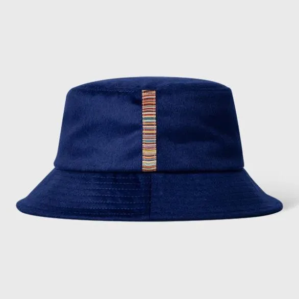 Paul Smith Hats and Gloves CashmereBlend Bucket Hat Blue 8211 Mens