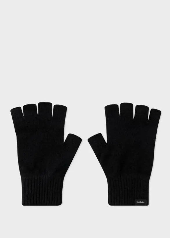 Paul Smith Hats and Gloves Fingerless CashmereBlend Gloves Black 8211 Mens