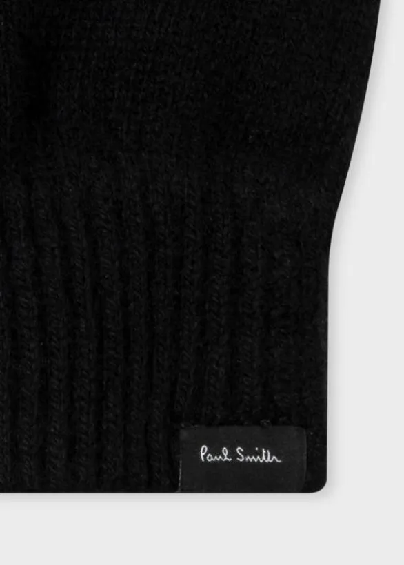 Paul Smith Hats and Gloves Fingerless CashmereBlend Gloves Black 8211 Mens