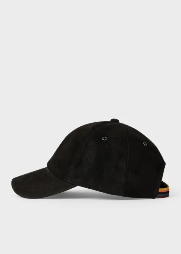 Paul Smith Hats and Gloves Suede Baseball Cap Black 8211 Mens