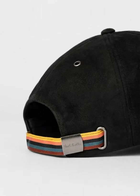Paul Smith Hats and Gloves Suede Baseball Cap Black 8211 Mens