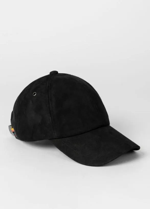 Paul Smith Hats and Gloves Suede Baseball Cap Black 8211 Mens