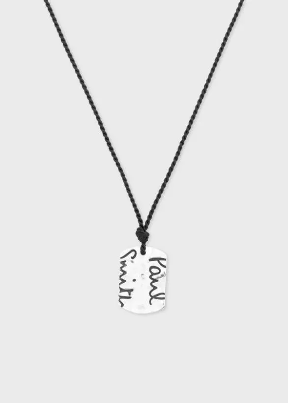Paul Smith Jewellery and Keyrings Necklace With Silver Tag Navy 8211 Mens