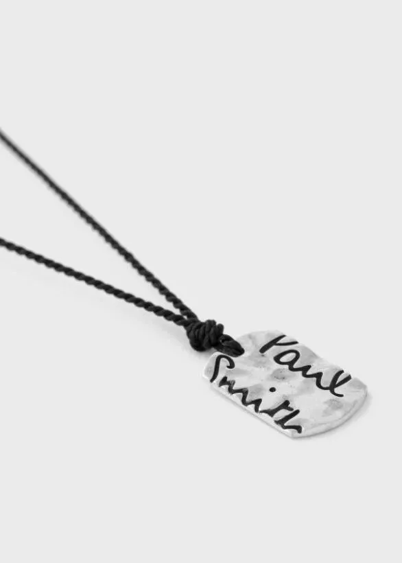 Paul Smith Jewellery and Keyrings Necklace With Silver Tag Navy 8211 Mens
