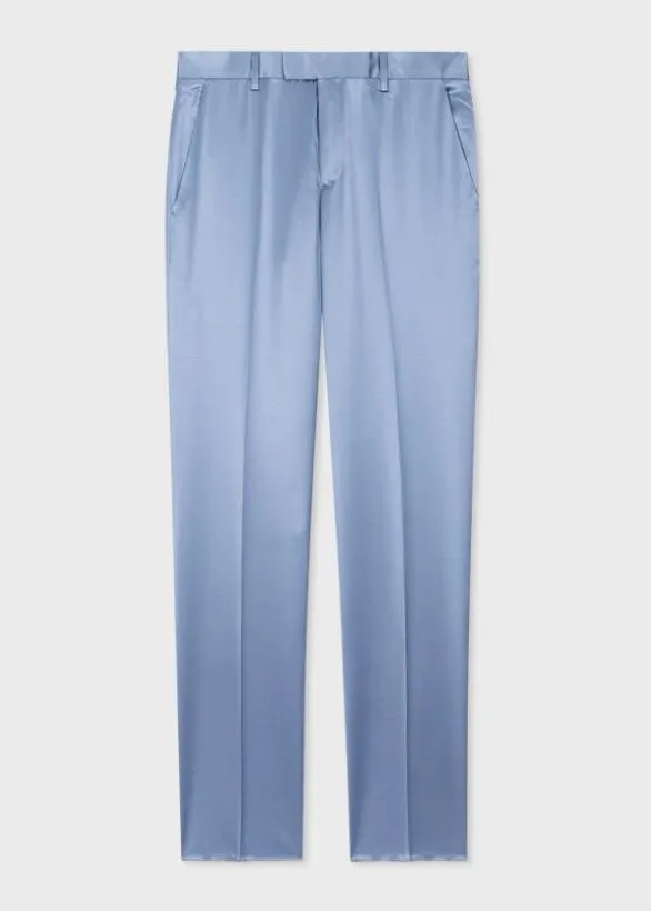 Paul Smith Pants Satin Straight Leg Trousers Blue 8211 Mens
