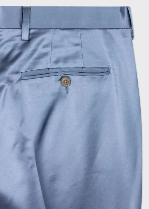 Paul Smith Pants Satin Straight Leg Trousers Blue 8211 Mens