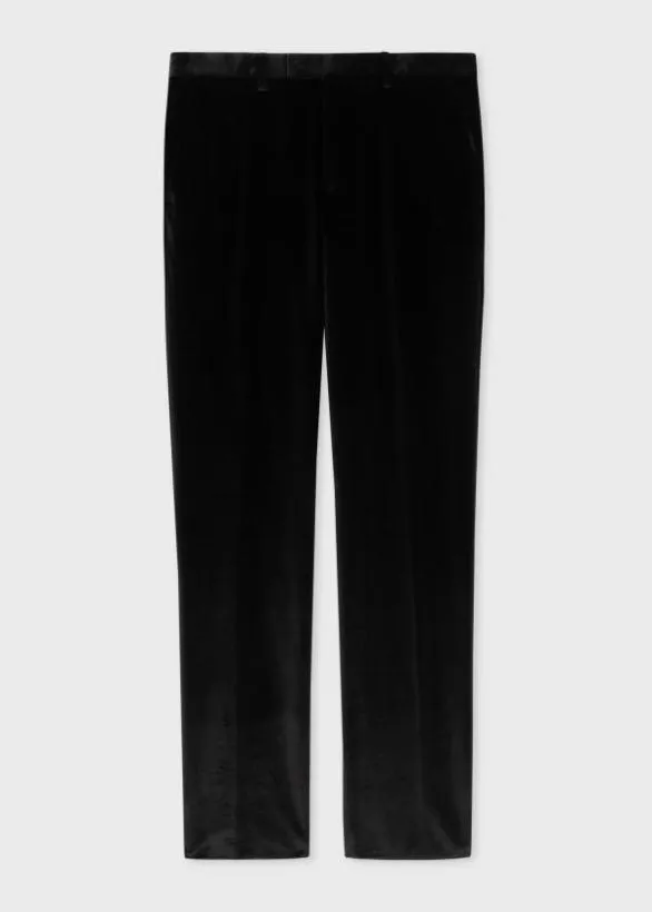 Paul Smith Pants SlimFit Velvet Trousers Black 8211 Mens