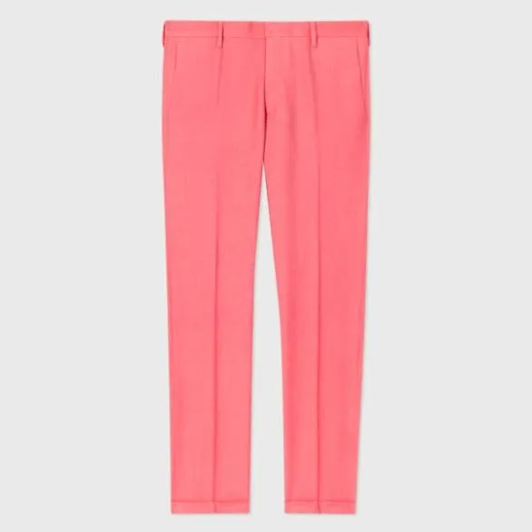 Paul Smith Pants SlimFit Wool Pants Pink 8211 Mens