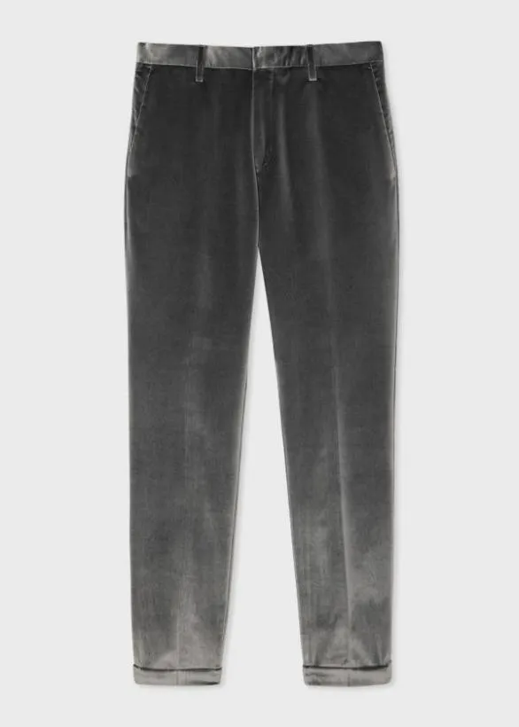 Paul Smith Pants Steel Grey Velvet Trousers Steel 8211 Mens