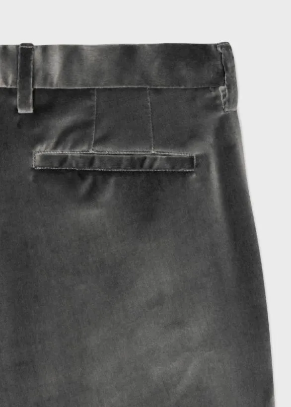 Paul Smith Pants Steel Grey Velvet Trousers Steel 8211 Mens