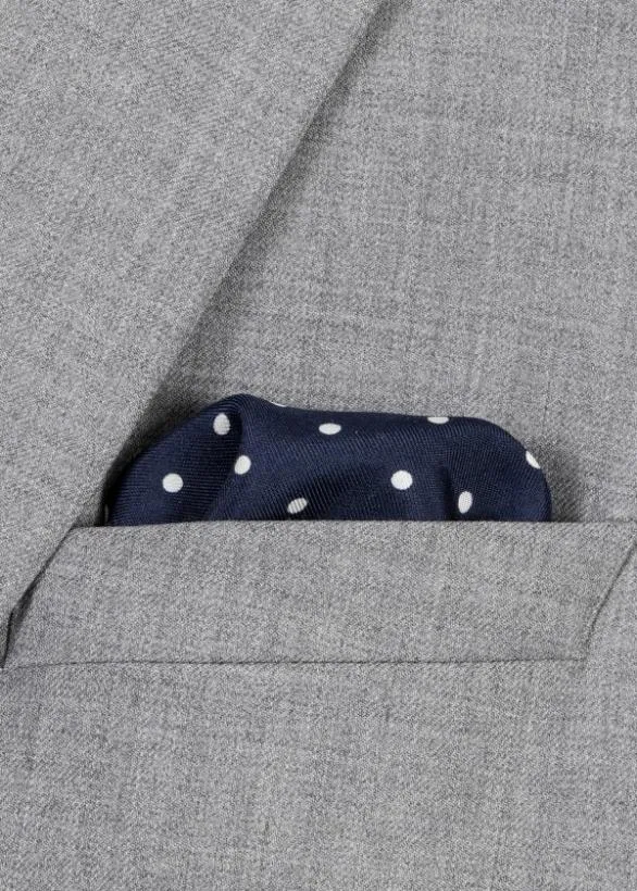 Paul Smith Pocket Squares Polka Dot Silk Pocket Square Navy 8211 Mens