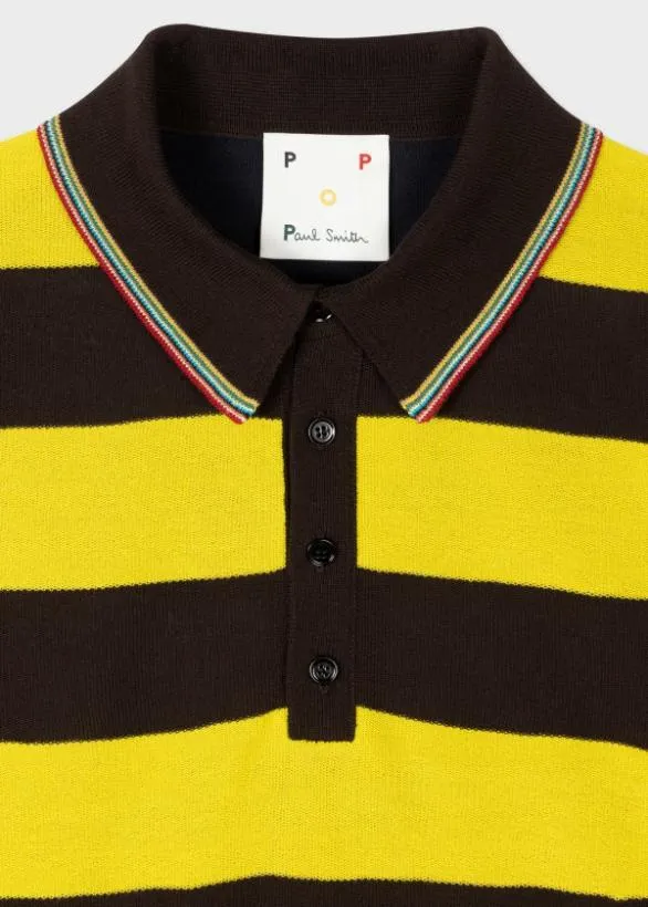 Paul Smith Polo Shirts ColourBlock Stripe Cotton Polo Shirt Multicolour 8211 Mens