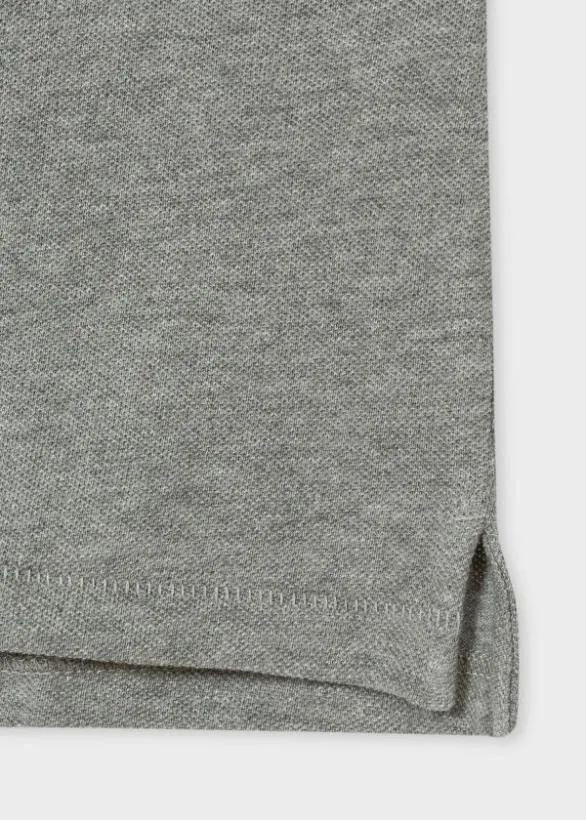 Paul Smith Polo Shirts CottonPiquu00e9 Zebra Polo Shirt Grey Marl 8211 Mens