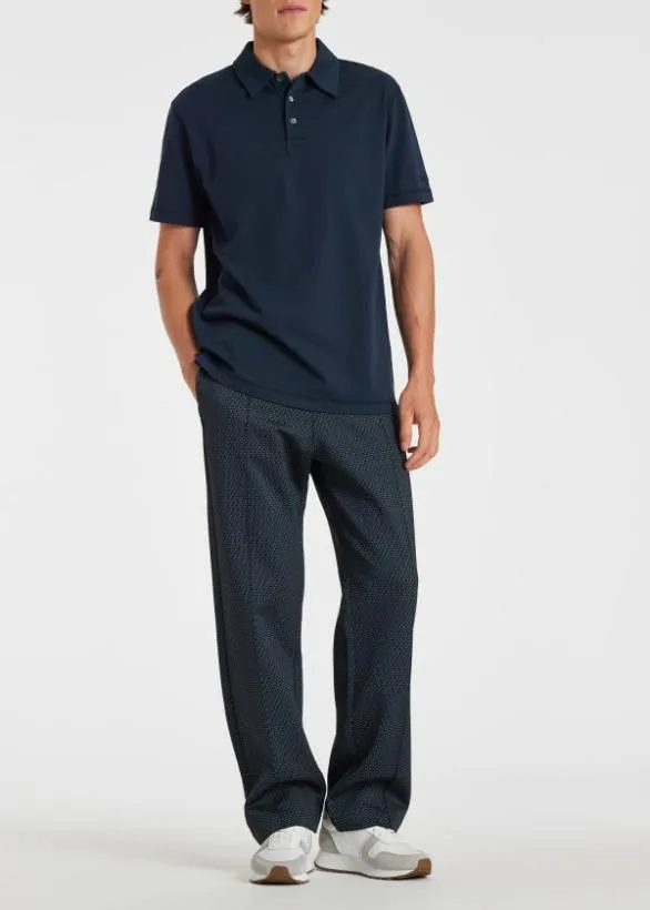 Paul Smith Polo Shirts Organic Cotton Jersey Polo Shirt Navy 8211 Mens